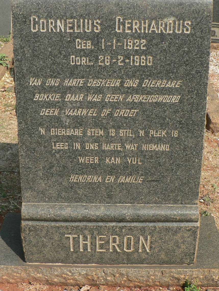 THERON Cornelius Gerhardus 1922-1960