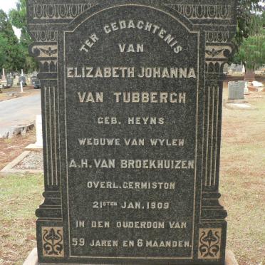 TUBBERGH Elizabeth Johanna, van nee HEYNS -1909