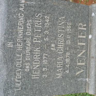 VENTER Hendrik Petrus 1877-1942 &amp; Maria Christina 1878-1965
