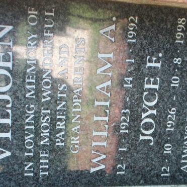 VILJOEN William A. 1923-1992 &amp; Joyce F. 1926-1998