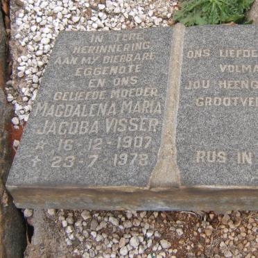 VISSER Magdalena Maria Jacoba 1907-1978 :: PRETORIUS D.J.