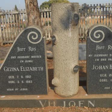 VILJOEN Johan Hendrik 1906-1967 &amp; Gezina Elizabeth 1912-1983