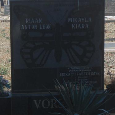 VORS? Erika Elizabeth 1963-2009 :: VORS? Riaan Anton Leon :: VORS? Mikayla Kiara