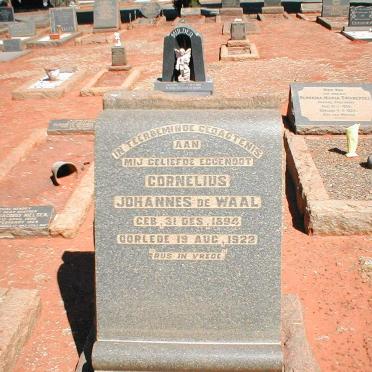 WAAL Cornelius Johannes, de 1894-1922