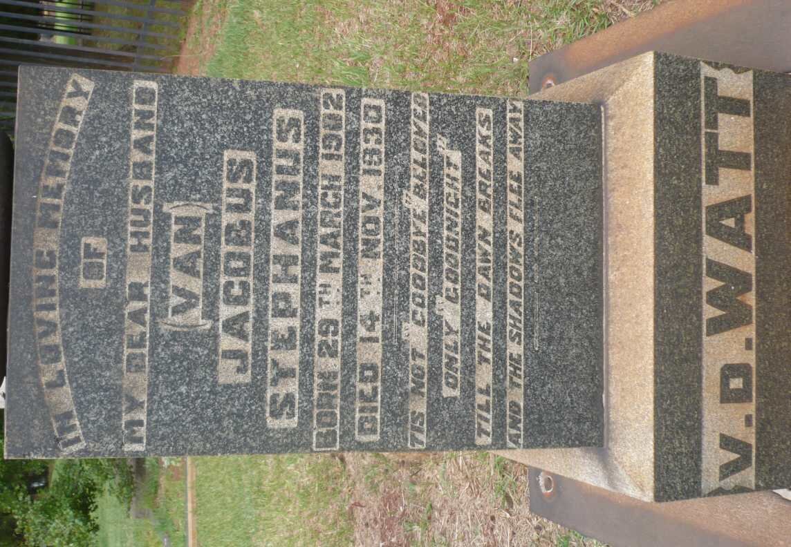 WALT Jacobus Stephanus, v.d. 1902-1930