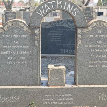 WATKINS Jan Andries 1881-1953 &amp; Martha Susanna 1886-1959