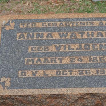 WATHALL Anna nee VILJOEN 1867-1920