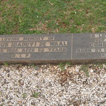 WAAL Jacobus, de -1955 &amp; Constance Isabel 1908-1995