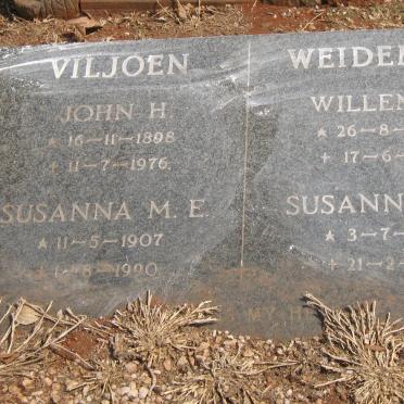WEIDEMAN Willem F. 1879-1952 &amp; Susanna H. 1883-1971 :: VILJOEN John H. 1898-1976 &amp; Susanna M.E. 1907-1990