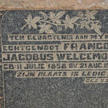 WELGEMOED Francois Jacobus 1858-1925
