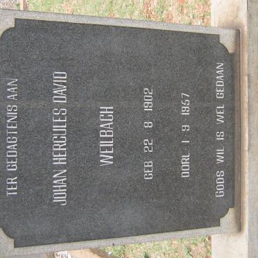 WEILBACH Johan Hercules David 1902-1957