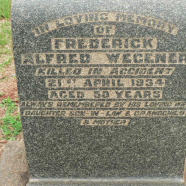 WEGENER Frederick Alfred -1934