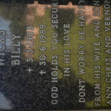 WICKS Billy 1903-1989