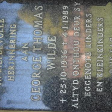 WILDE George Thomas 1936-1989