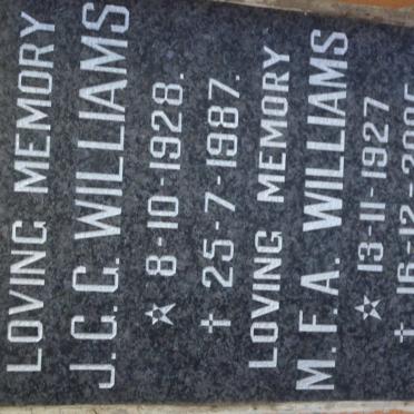 WILLIAMS J.C.C. 1928-1987 &amp; M.F.A. 1927-2005