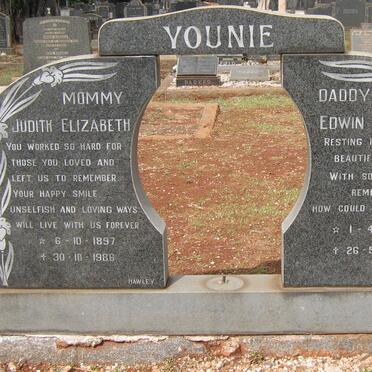YOUNIE Edwin James 1893-1943 &amp; Judith Elizabeth 1897-1986