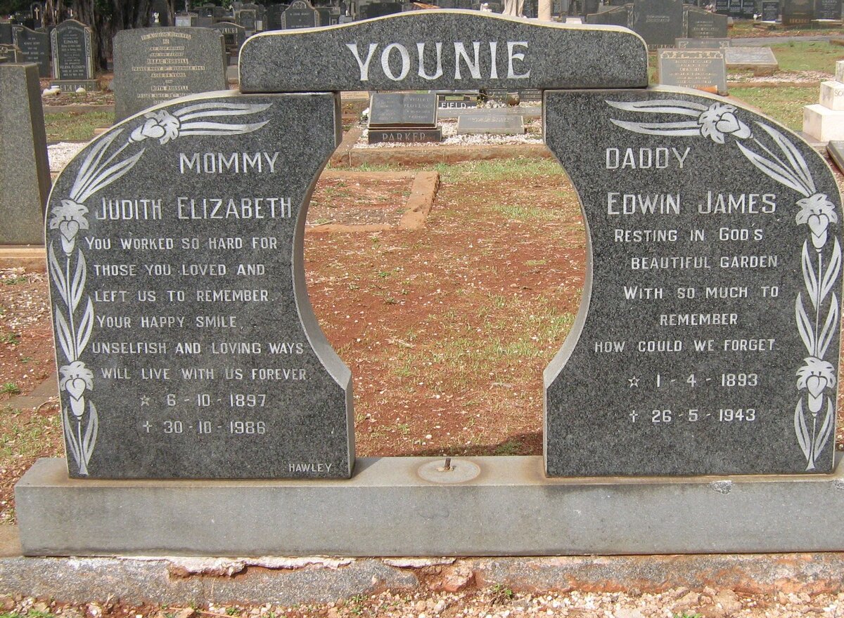 YOUNIE Edwin James 1893-1943 &amp; Judith Elizabeth 1897-1986
