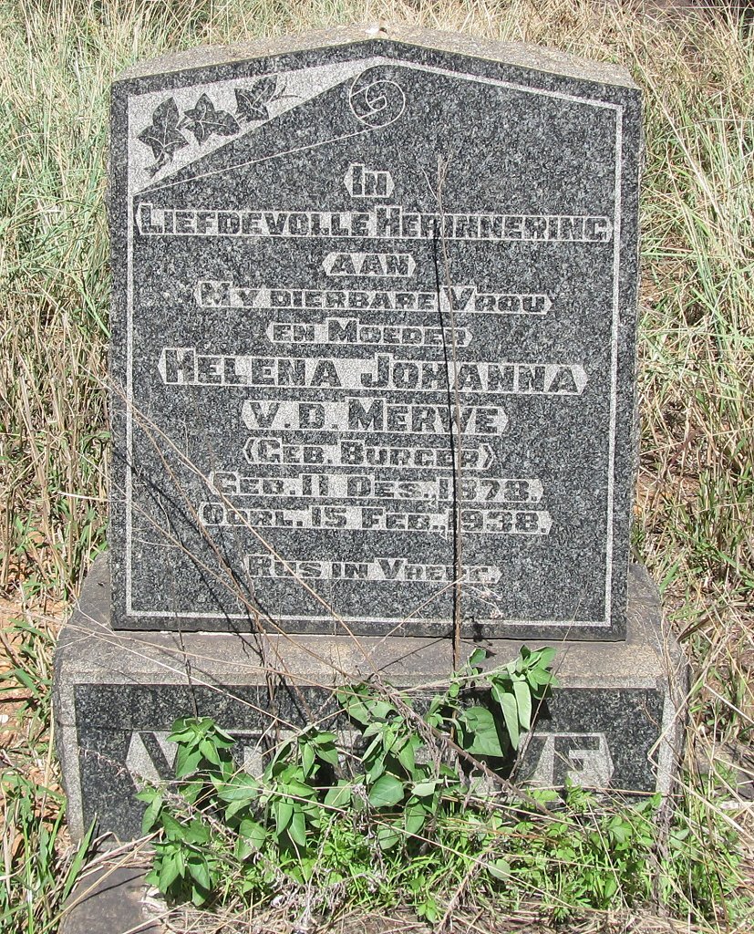MERWE Helena Johanna, v.d. 1878-1938