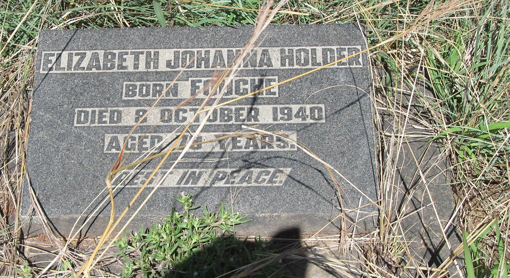 HOLDER Elizabeth Johanna nee FOUCHE -1940