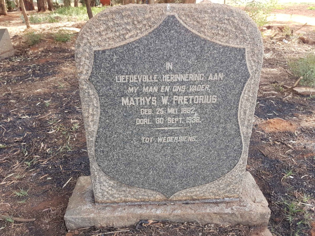 PRETORIUS Mathys W. 1882-1938