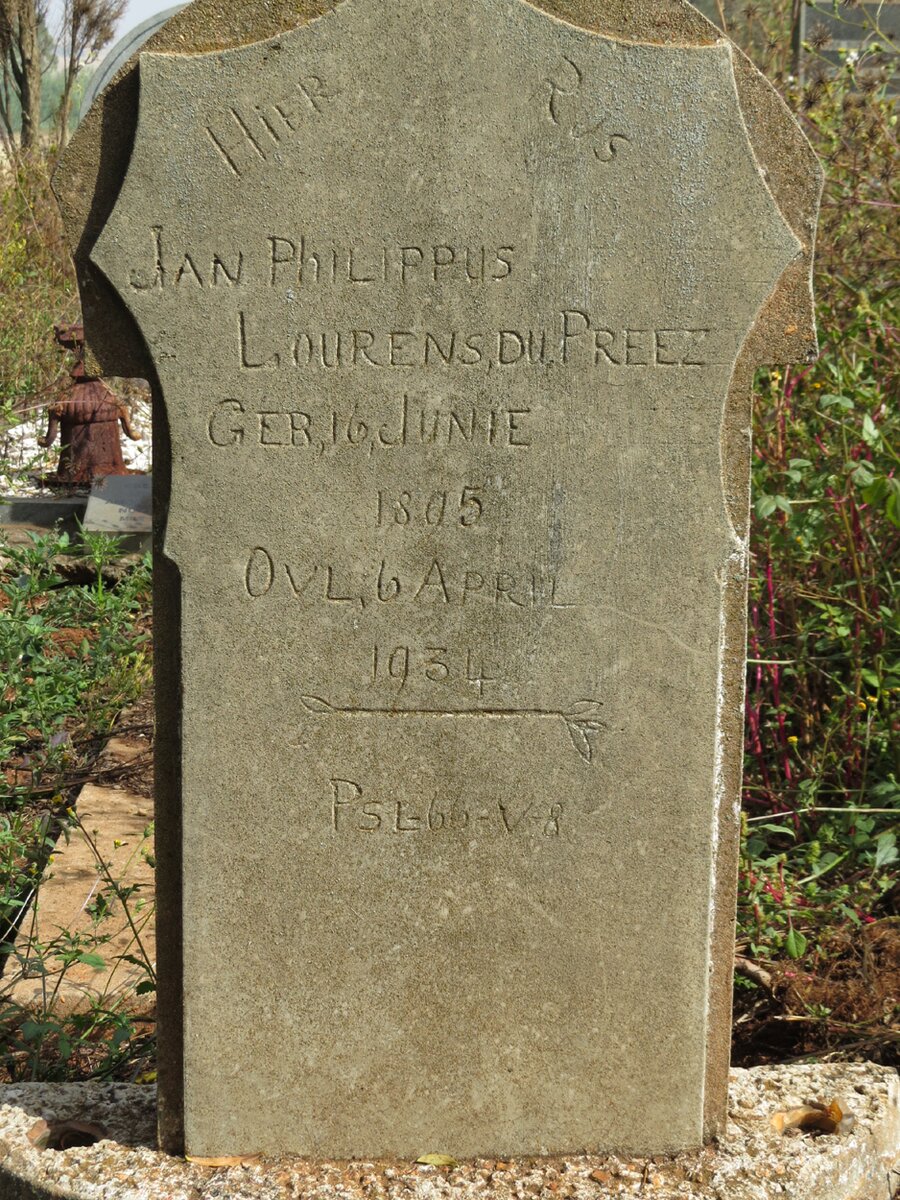 PREEZ Jan Philippus Lourens, du 18?5-1934