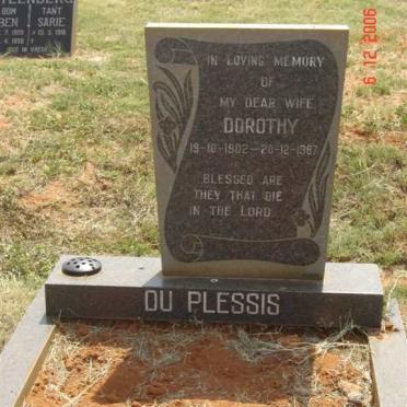 PLESSIS Dorothy, du 1902-1987