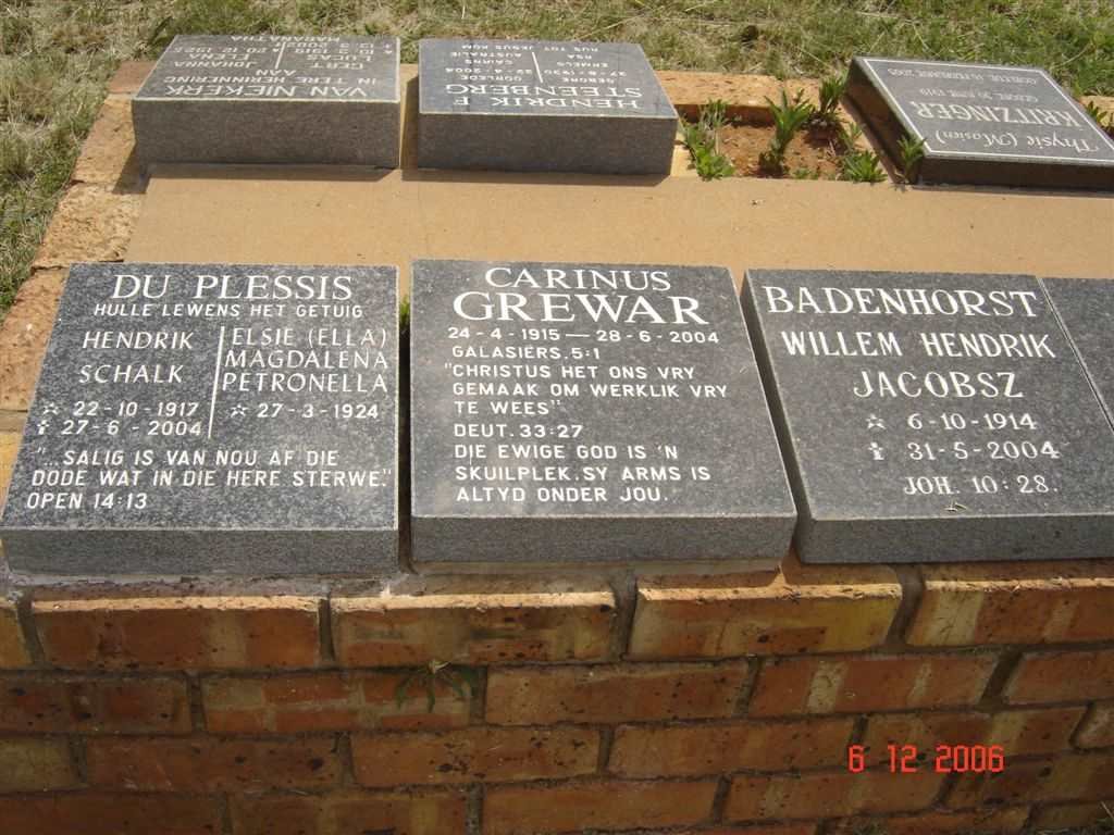 PLESSIS, du :: GREWAR :: BADENHORST
