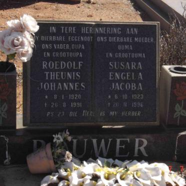 BRUWER Roedolf Theunis Johannes 1920-1991 &amp; Susara Engela Jacoba 1923-1996