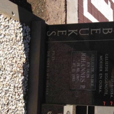 BEUKES Johannes P. 1905-1993 &amp; Maria M. 1915-1984