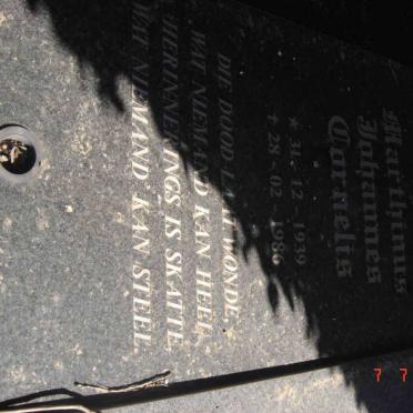 BECKER Marthinus Johannes Cornelis 1939-1986