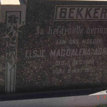 BEKKER Elsje Magdalena Adriana 188?-1971