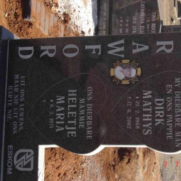 CRAWFORD Dirk Mathys 1968-2002 &amp; Heletje Maria 1971-