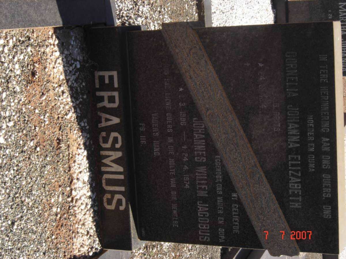 ERASMUS Johannes Willem Jacobus 1906-1974 &amp; Cornelia Johanna Elizabeth BRITS 1914-1978