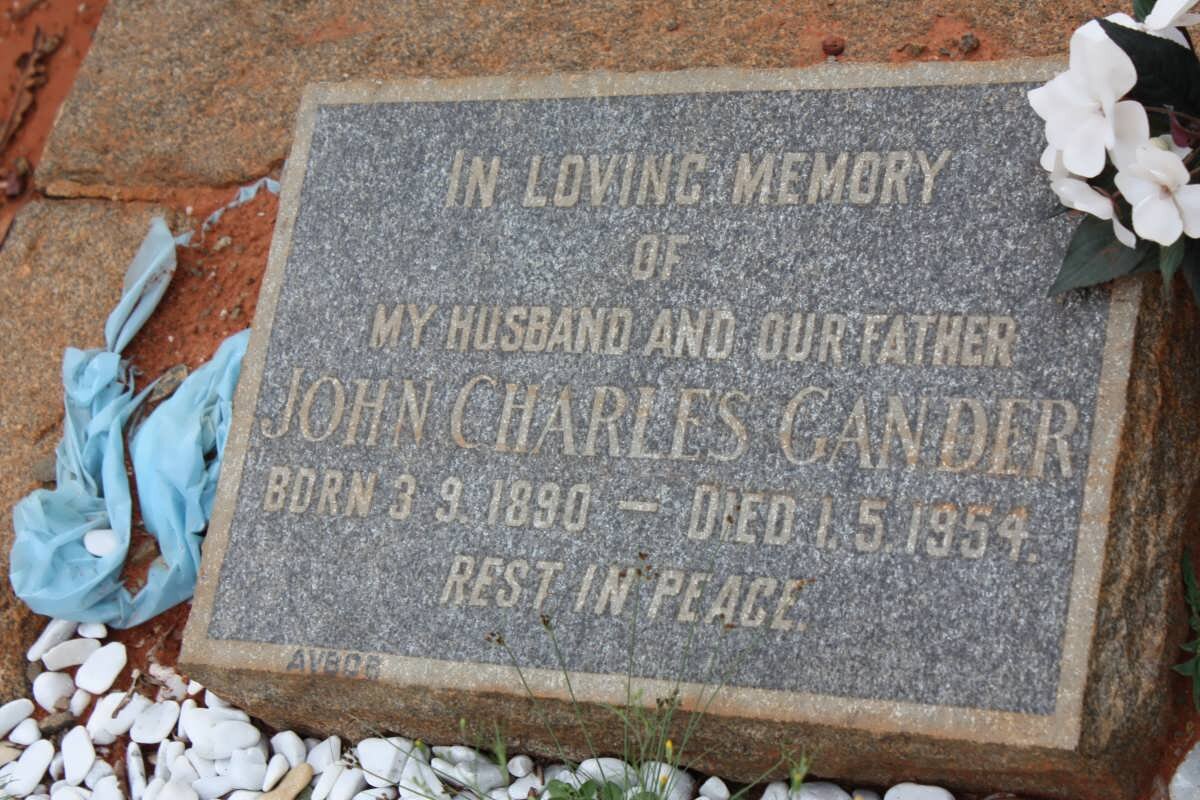 GANDER John Charles 1890-1954