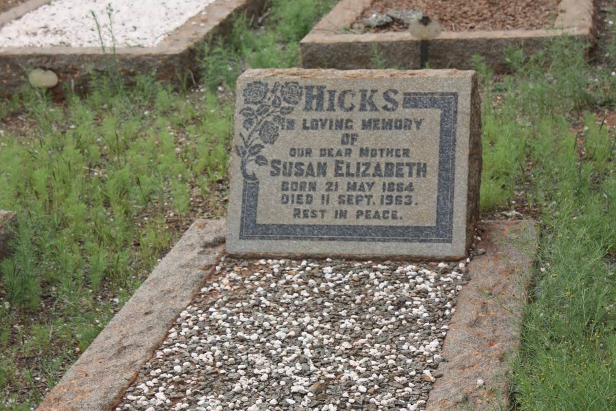 HICKS Susan Elizabeth 1884-1963