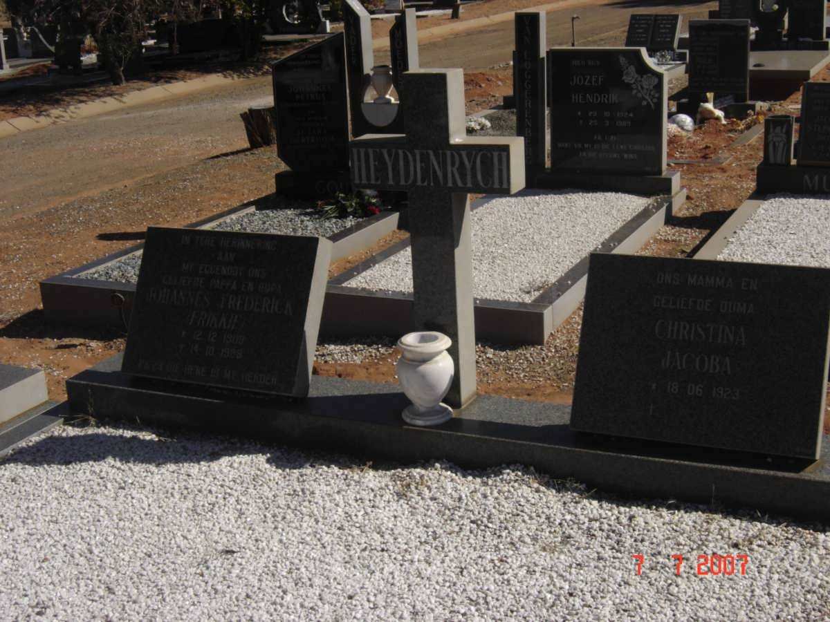 HEYDENRYCH Johannes Frederick 1909-1988 &amp; Christina Jacoba 1923-