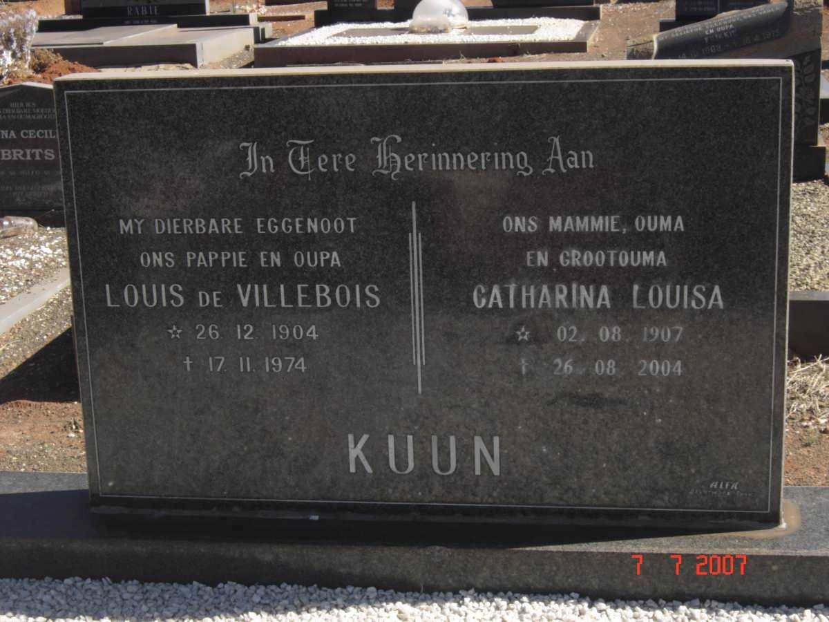 KUUN Louis de Villebois 1904-1974 &amp; Catharina Louisa 1907-2004