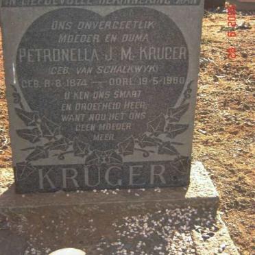 KRUGER Petronella J.M. nee VAN SCHALKWYK 1874-1960