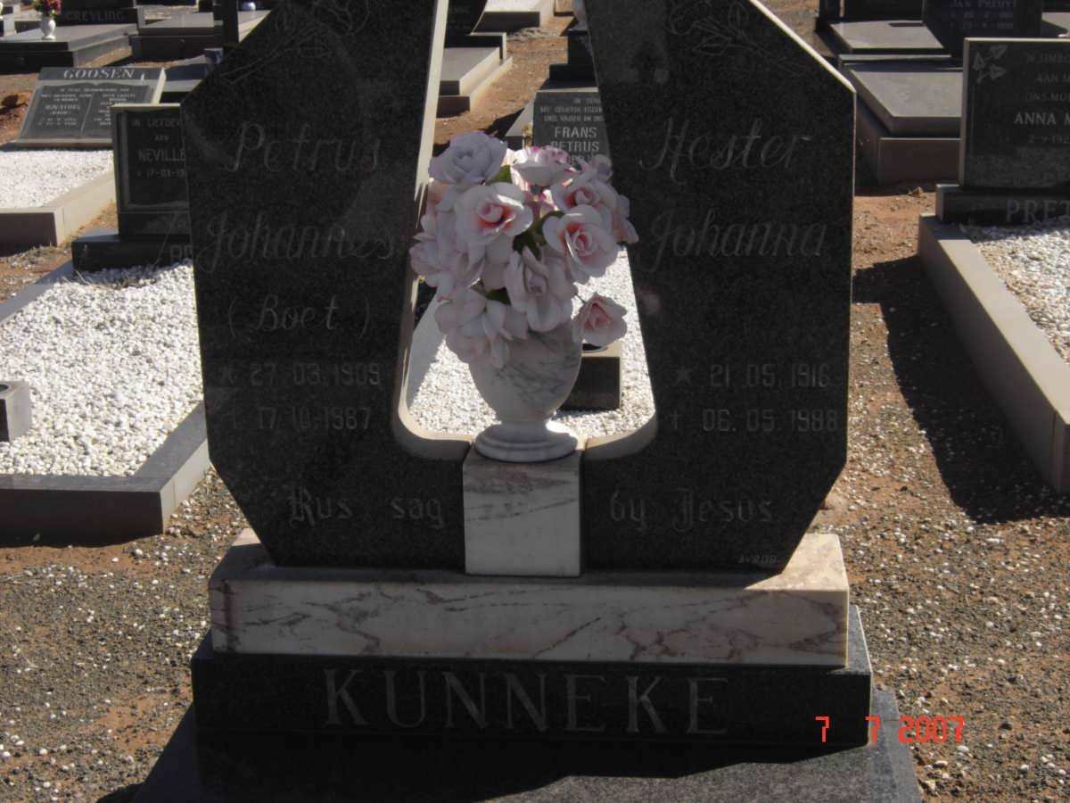 KUNNEKE Petrus Johannes 1909-1987 &amp; Hester Johanna 1916-1988