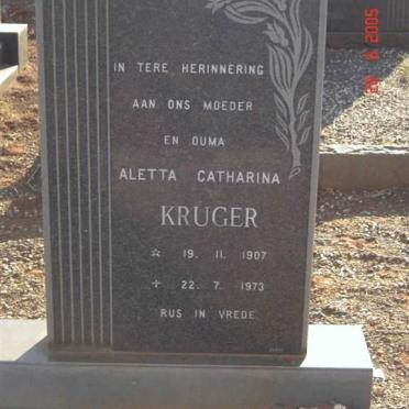 KRUGER Aletta Catharina 1907-1973