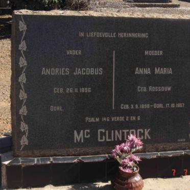 McCLINTOCK Andries Jacobus 1896- &amp; Anna Maria ROSSOUW 1898-1957