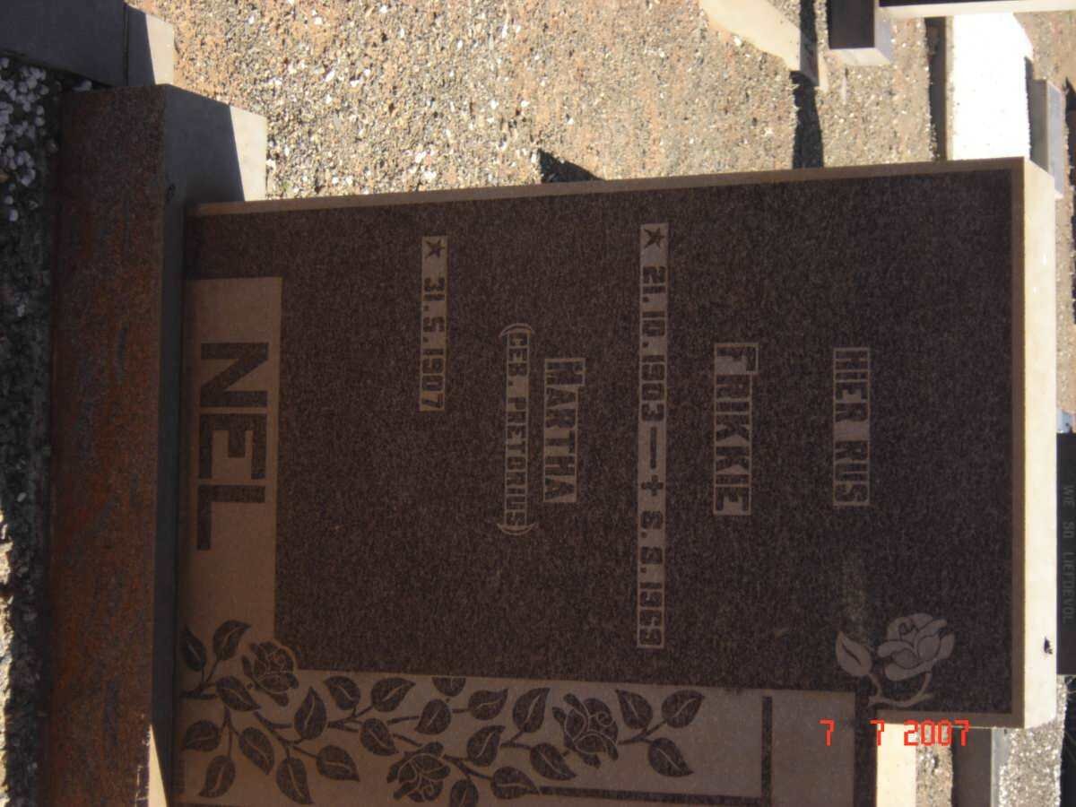 NEL Frikkie 1903-1969 &amp; Martha PRETORIUS 1907-