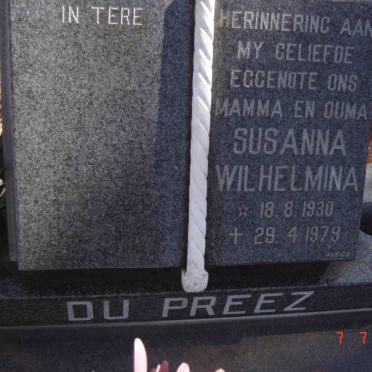 PREEZ Susanna Wilhelmina, du 1930-1979