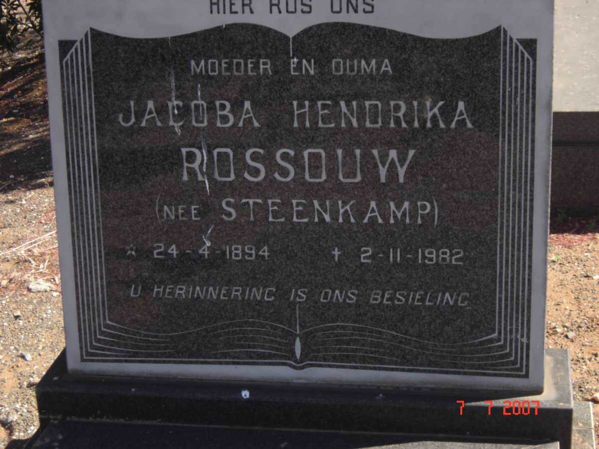 ROSSOUW Jacoba Hendrika nee STEENKAMP 1894-1982