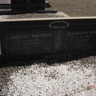 ROSSOUW Johannes Marthinus 1914-1984 &amp; Magdalena Maria 1924-1973
