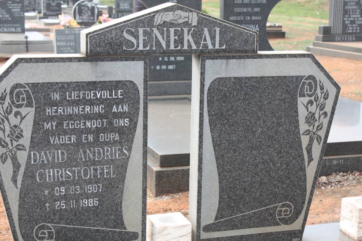 SENEKAL David Andries Christoffel 1907-1986