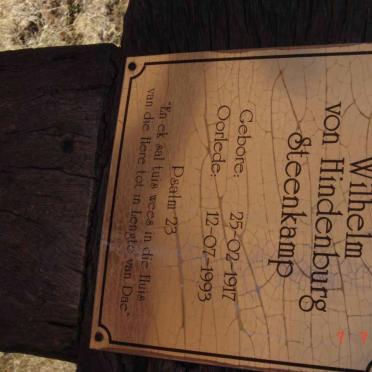 STEENKAMP Wilhelm von Hindenburg 1917-1993