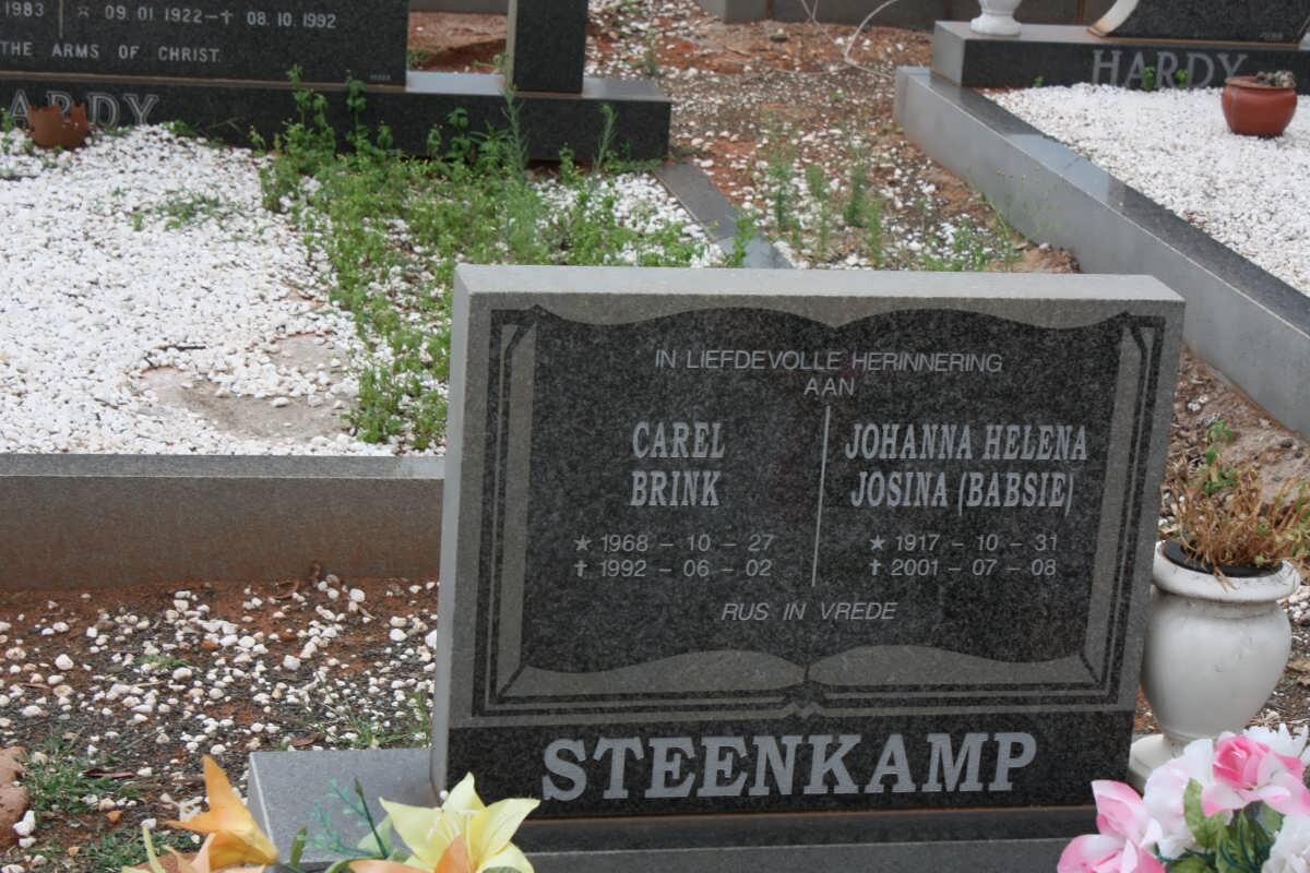 STEENKAMP Johanna Helena Josina 1917-2001 :: STEENKAMP Carel Brink 1968-1992
