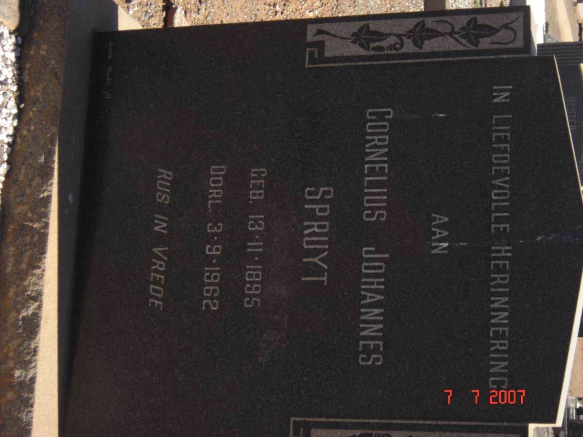 SPRUYT Cornelius Johannes 1895-1962