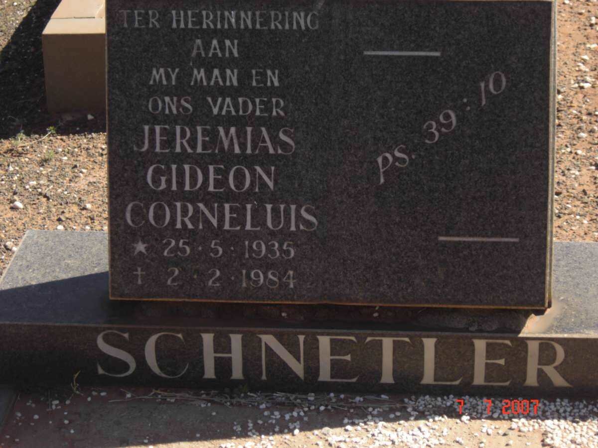 SCHNETLER Jeremias Gideon Corneluis 1935-1984